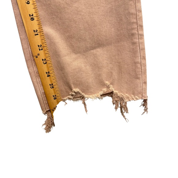 VERVET BY FLYING‎ MONKEY Bella High Rise Flare Jeans Size 31 Raw Hem Mauve Pink - Picture 9 of 12